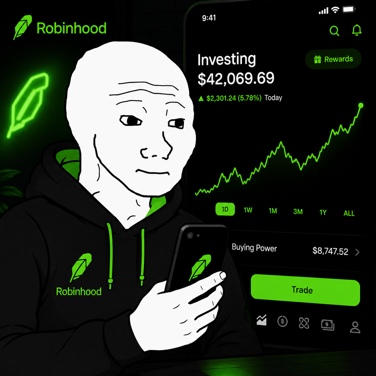 $WOJAK holding Robinhood